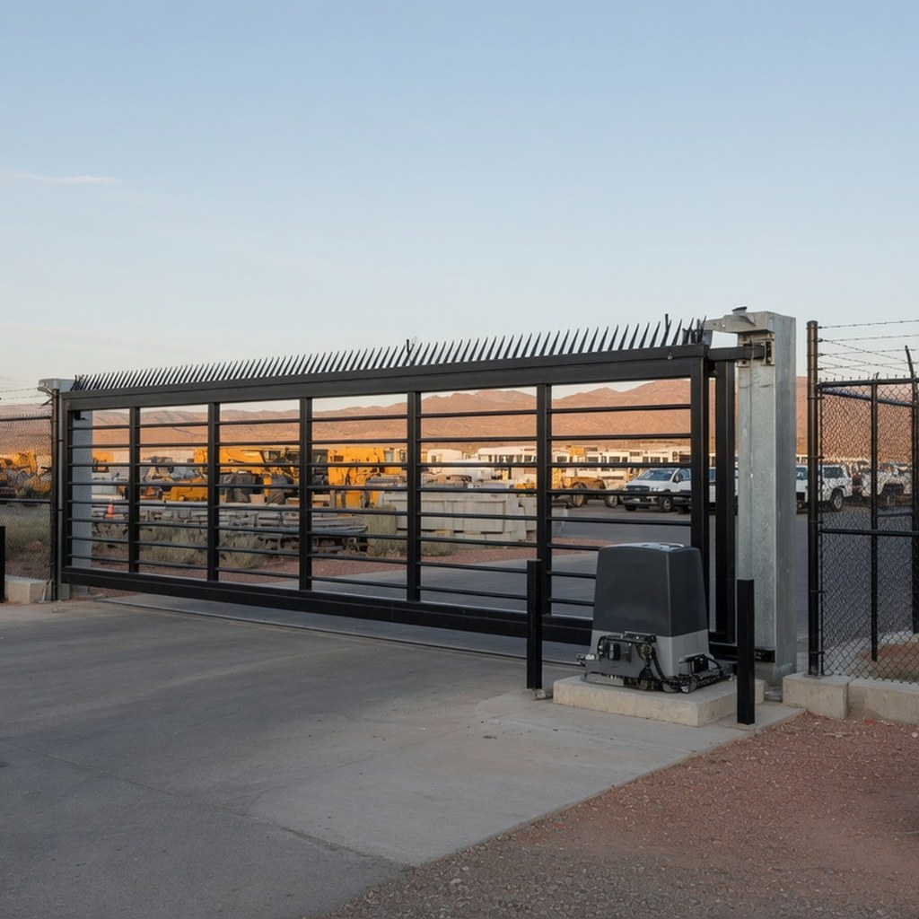 Industrial yard sliding gate