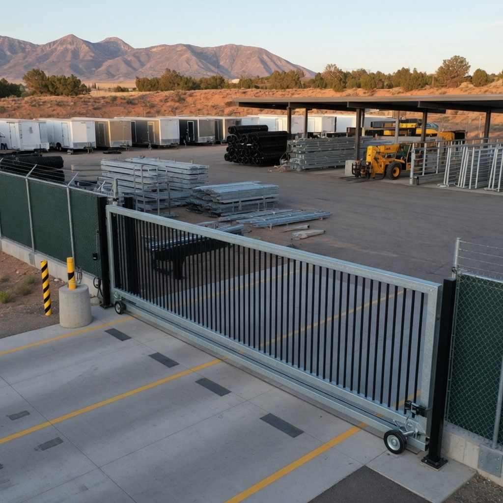 Secure equipment yard perimeter fence