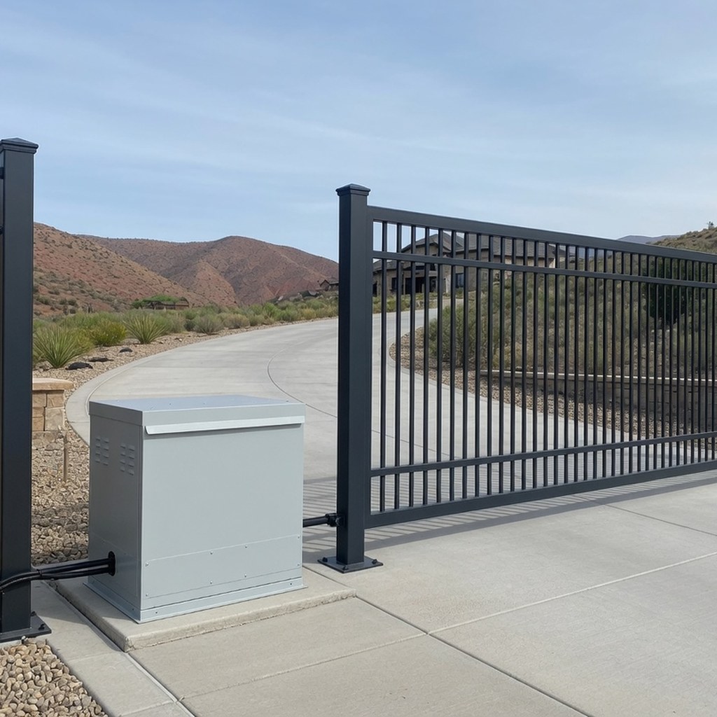 Completed gate system after installation