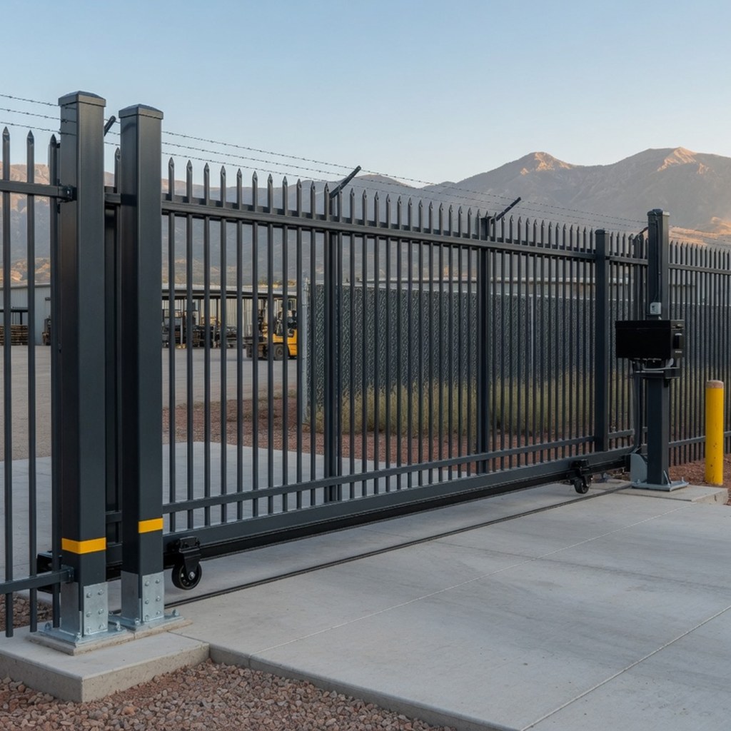 Security fence and gate combination
